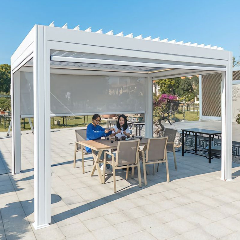 Motorized Retractable Aluminium Louvered Roof Pergola