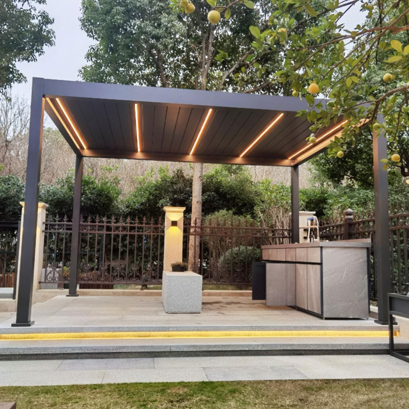 Operable Flip Louver Remote Control Motorized Pergola